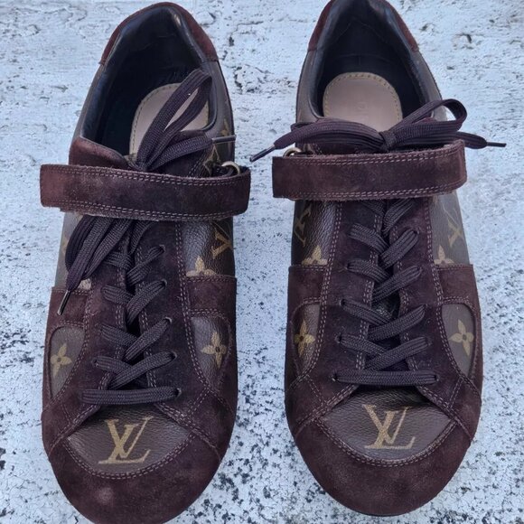 Louis Vuitton Other - Louis Vuitton Men Shoes Brown LV Logo Lace Up Sneaker Made Italy Size 9UK 10US
